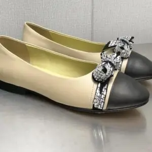 CHANEL Square Toe Lambskin Slippers