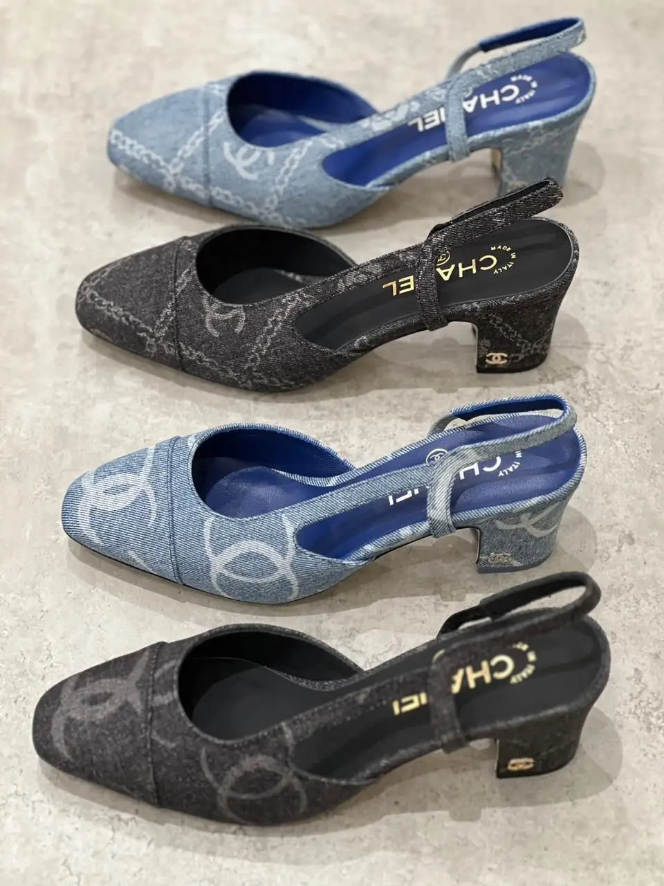 Chanel Denim CC Slingback Pumps Chanel Denim CC Slingback Pumps