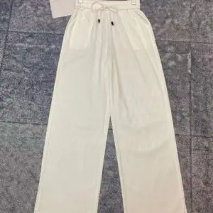 DIOR Women Solid Pleated Palazzo Pants