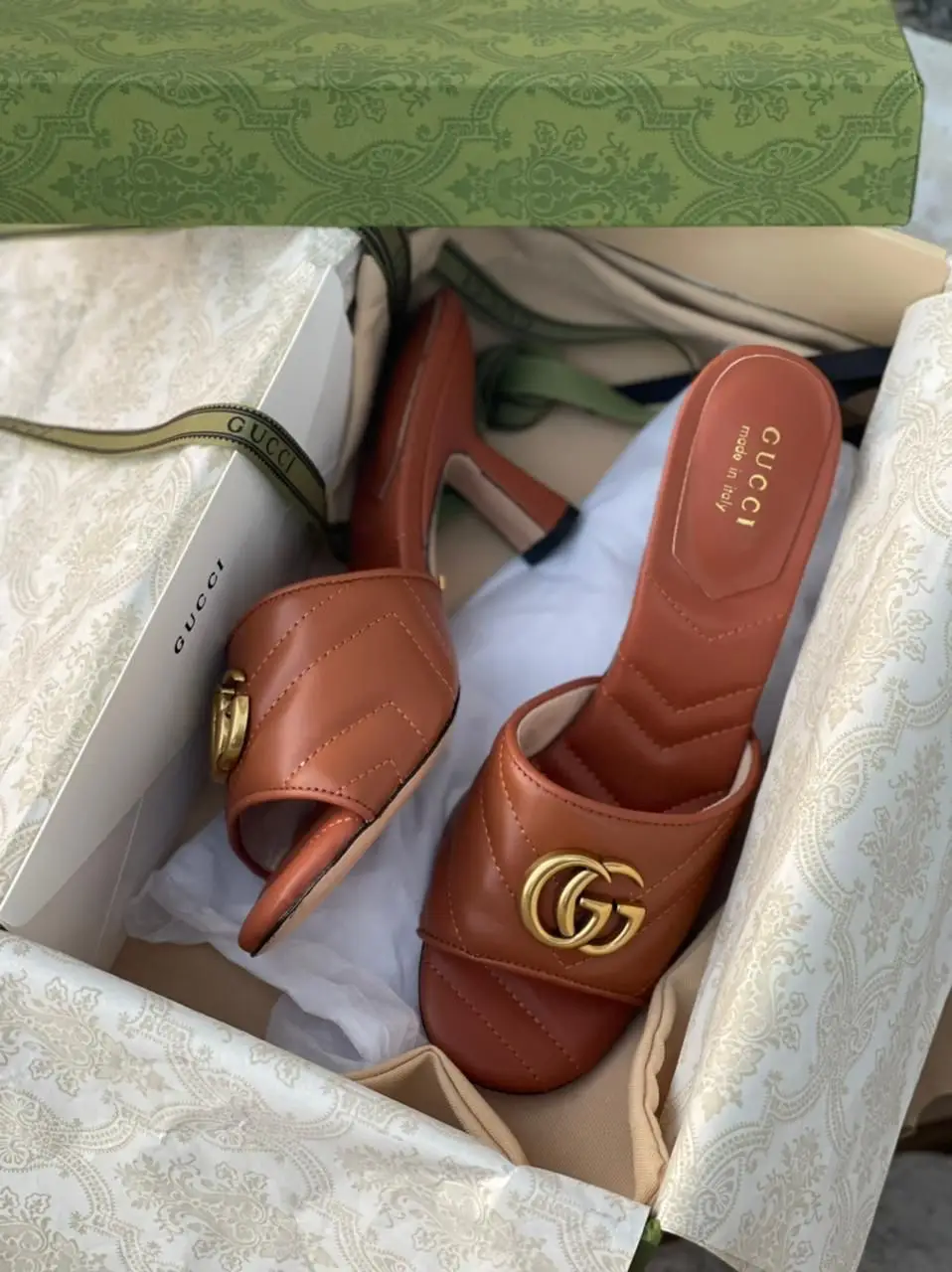 GUCCI Brown Premium Quality Heels Sandals GUCCI Brown Premium Quality Heels Sandals