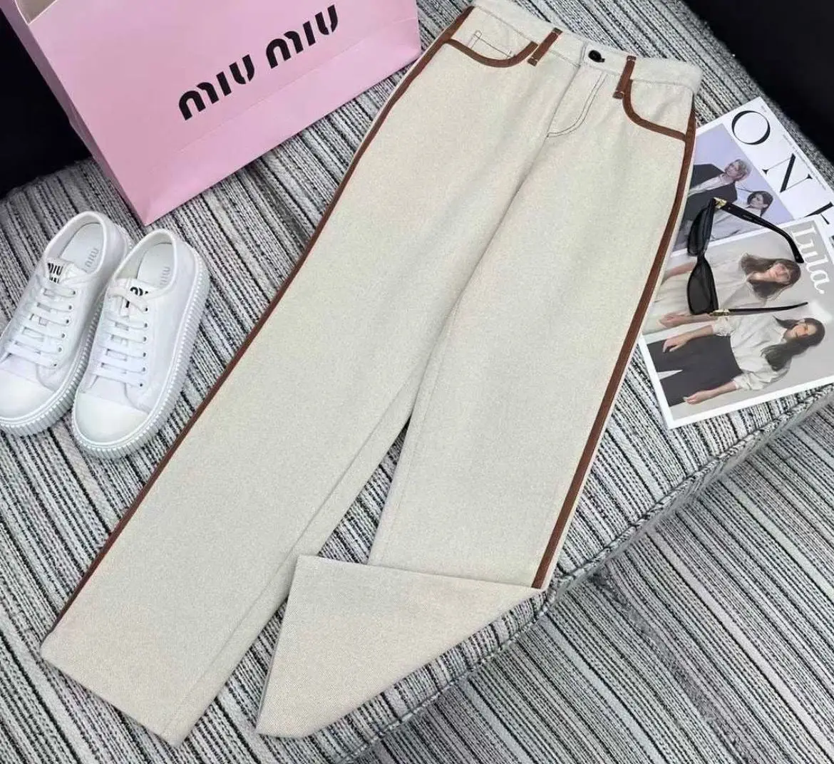 MIU MIU Robyn Wide-Leg Side-Stripe Trousers MIU MIU Robyn Wide-Leg Side-Stripe Trousers