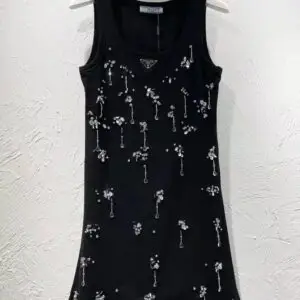 PRADA Embellished Logo Tank Top