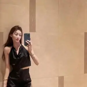 PRADA Silk Cowl Neck Halter Top
