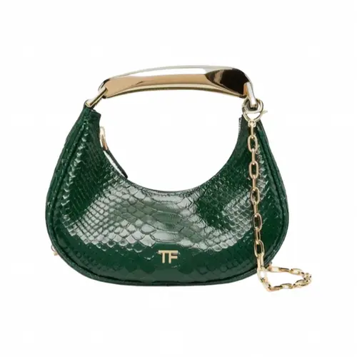 TOM FORD Python-Effect Leather Shoulder Bag TOM FORD Python-Effect Leather Shoulder Bag