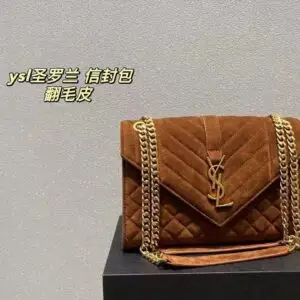 YSL Envelope Medium Suede Crossbody Bag