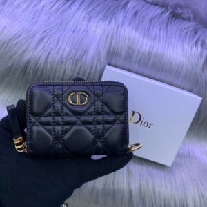 DIOR CARO COMPACT ZIPPED WALLET