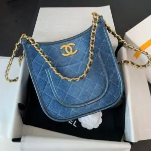 Chanel Denim Quilted Shoulder Bag