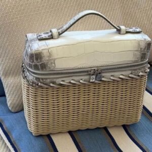Loro Piana Handwoven Wicker Handbag