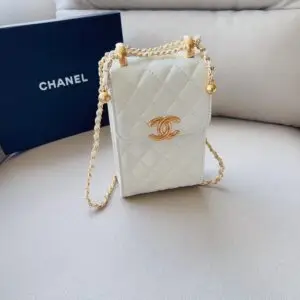 Chanel Pearl Crush Phone Holder With Chain