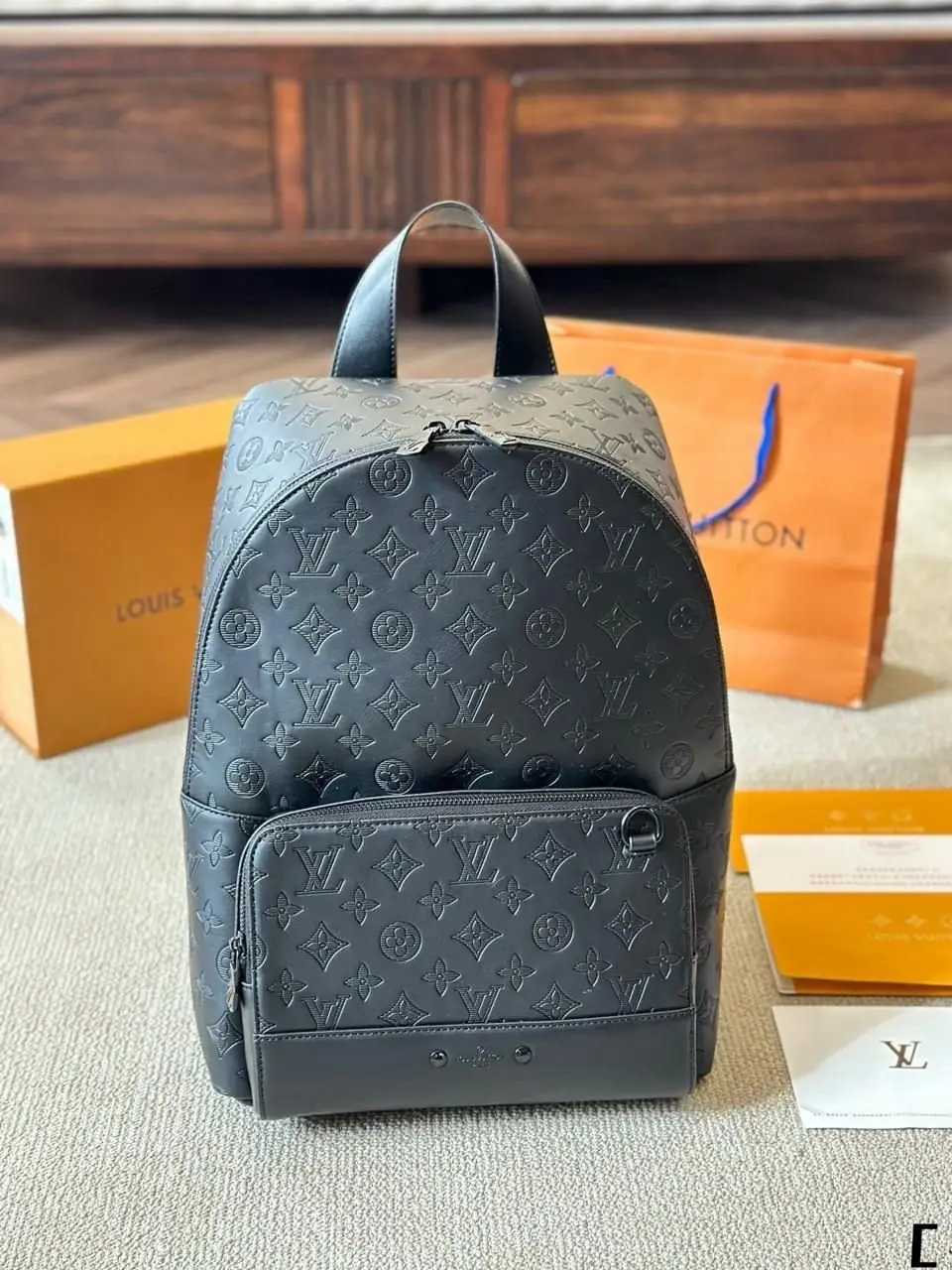 Louis Vuitton Racer Backpack Monogram Shadow Leather Louis Vuitton Racer Backpack Monogram Shadow Leather