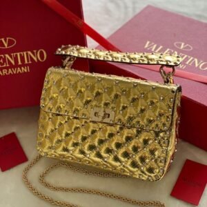 Valentino Metallic Rockstud Spike Crossbody Bag