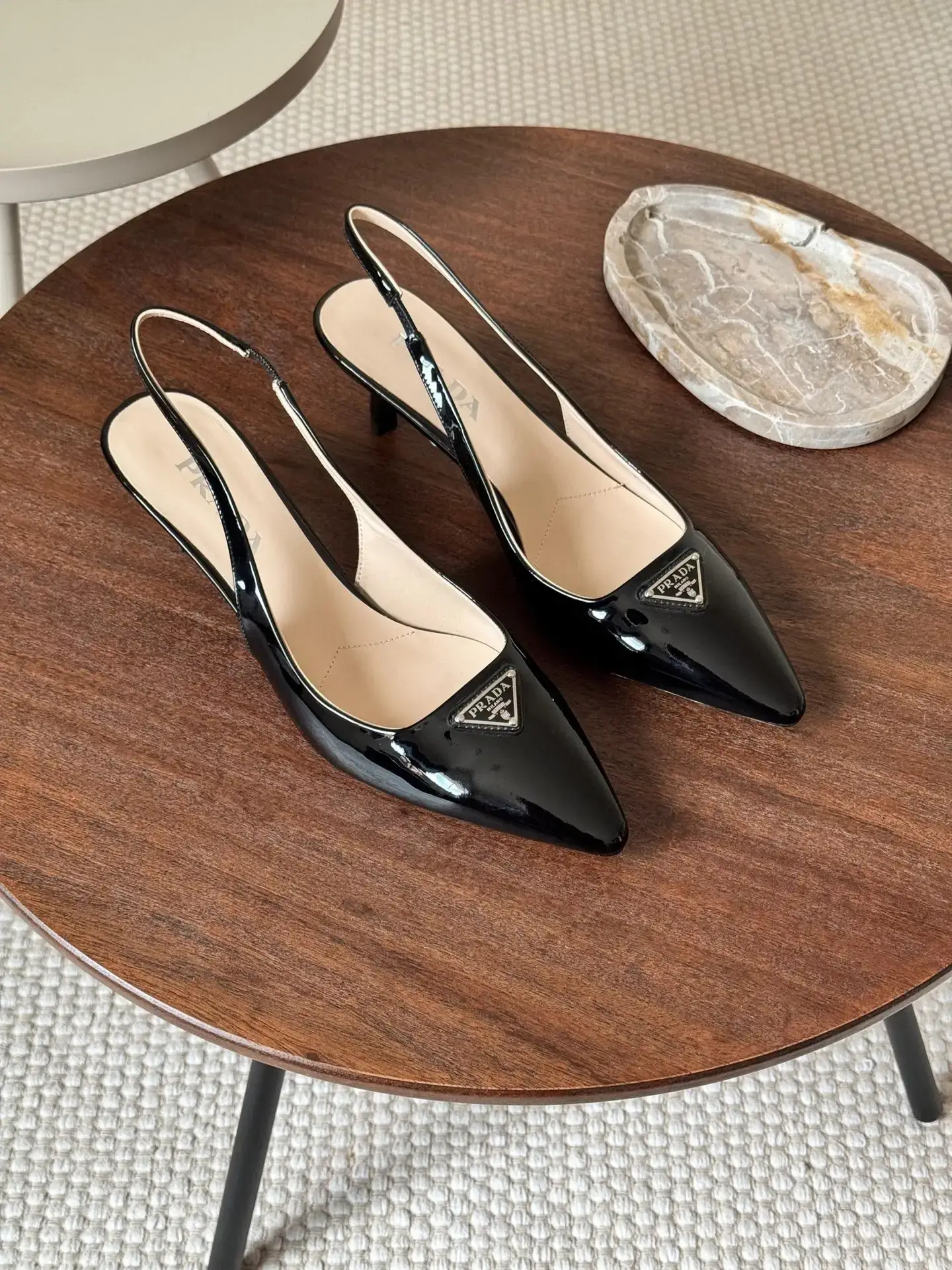 PRADA Logo Leather Pumps PRADA Logo Leather Pumps