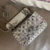 Valentino Rockstud Crackled Leather Shoulder Bag in Silver