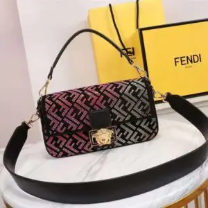 FENDI CRYSTAL BAGUETTE SHOULDER BAG