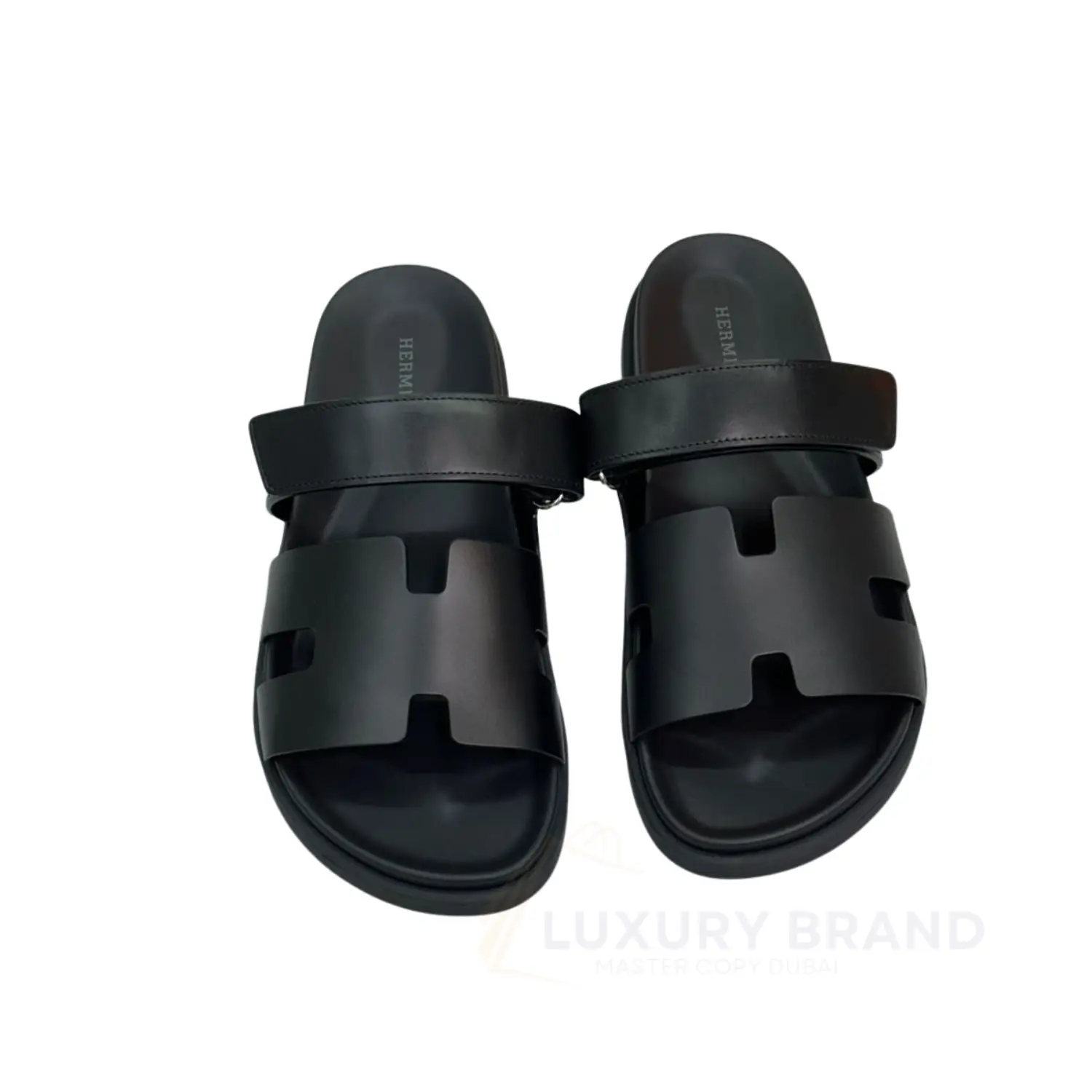 HERMES Chypre Black Sandals HERMES Chypre Black Sandals