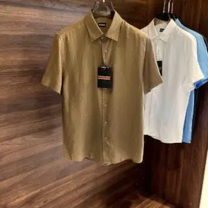 ZEGNA Striped Casual Beige Shirt