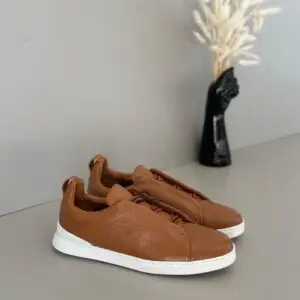 ZEGNA Triple Stitch Leather Shoes