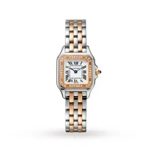 Replica Cartier Panthère de Cartier Women Quartz Silver 18ct Rose Gold Watch W3PN0006