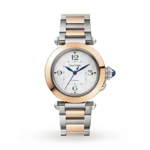 Replica Cartier Pasha de Cartier Women Automatic Silver Stainless Steel & 18ct Rose Gold Watch W2PA0008