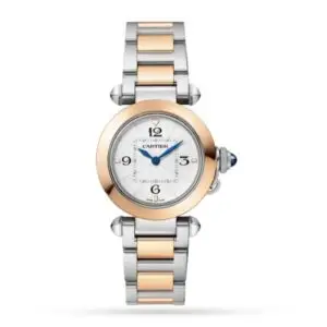 Replica Cartier Pasha de Cartier Women Quartz Silver Stainless Steel & 18ct Rose Gold Watch W2PA0007