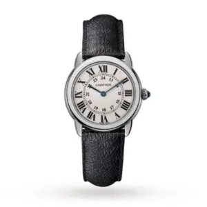 Replica Cartier Ronde de Cartier Women Quartz Silver Leather Watch WSRN0019