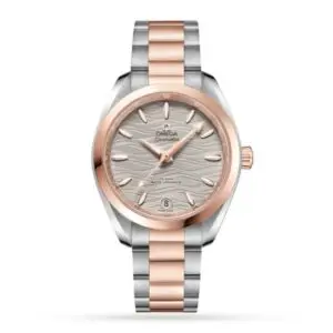 Replica Omega Seamaster Aqua Terra Women Automatic Grey Stainless Steel & 18ct Rose Gold Watch O22020342006001